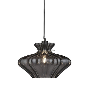 Searchlight Pendant 1 Light Smoked Glass With SS - Bonnypack