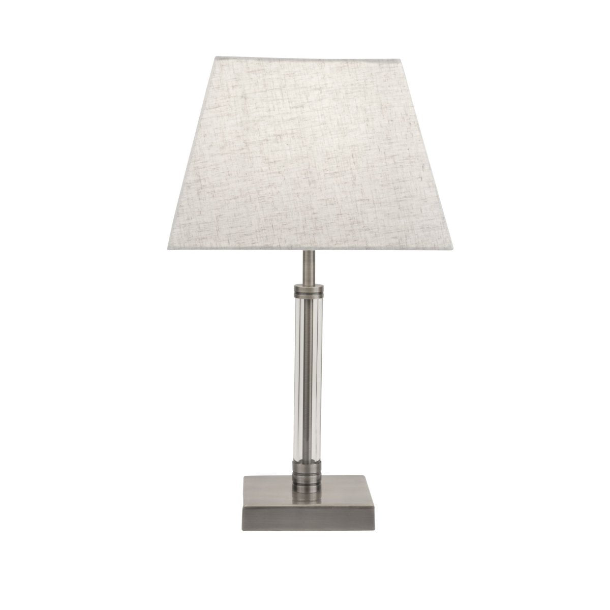 Searchlight Siena Table Lamp With Clear Cylinder Centre Satin Nickel - Bonnypack