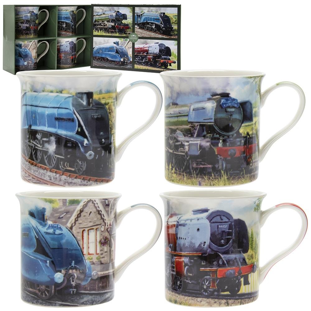 Set of 4 Macneill Classic Vintage Trains Fine China Mugs - Bonnypack