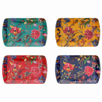 Set of 4 Small Trays William Morris Anthina Assorted Florals - Bonnypack