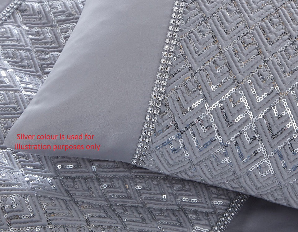 Sequin Diamante Filled Boudoir Cushion - Shimmer White - Bonnypack