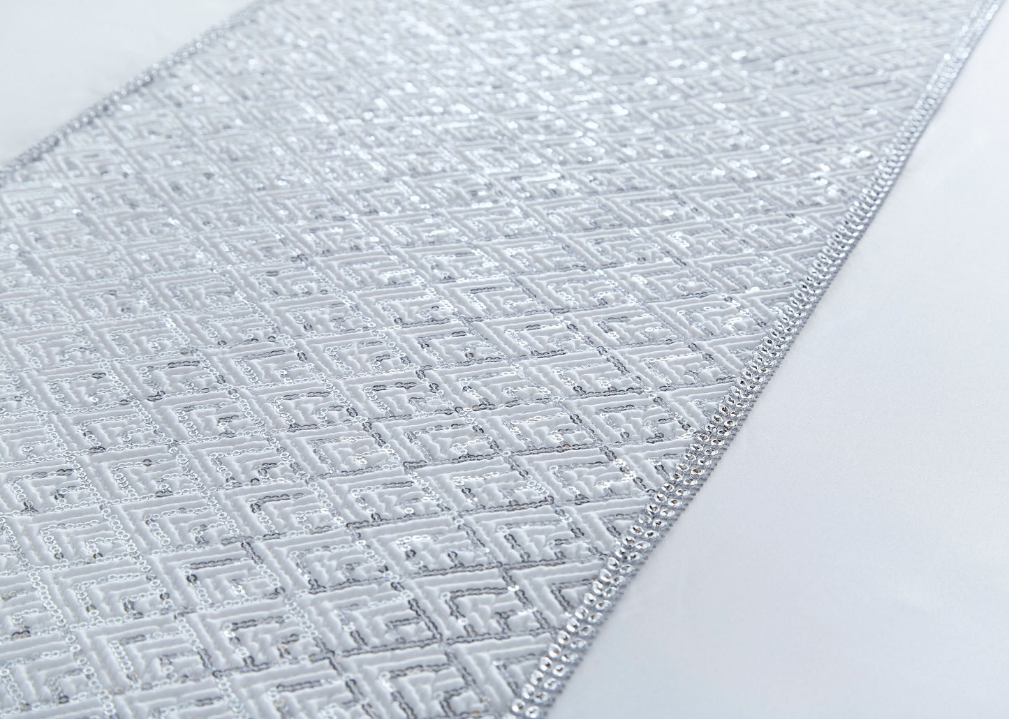 Sequin Diamante Double Duvet Cover Set - Shimmer White - Bonnypack