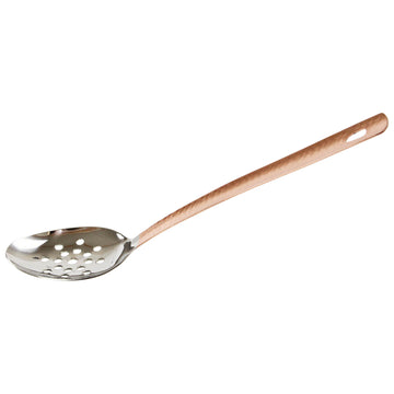 32cm Hammered Copper Metal Slotted Spoon Utensil