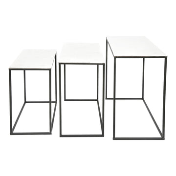Set of 3 Cast Aluminium Top Tables