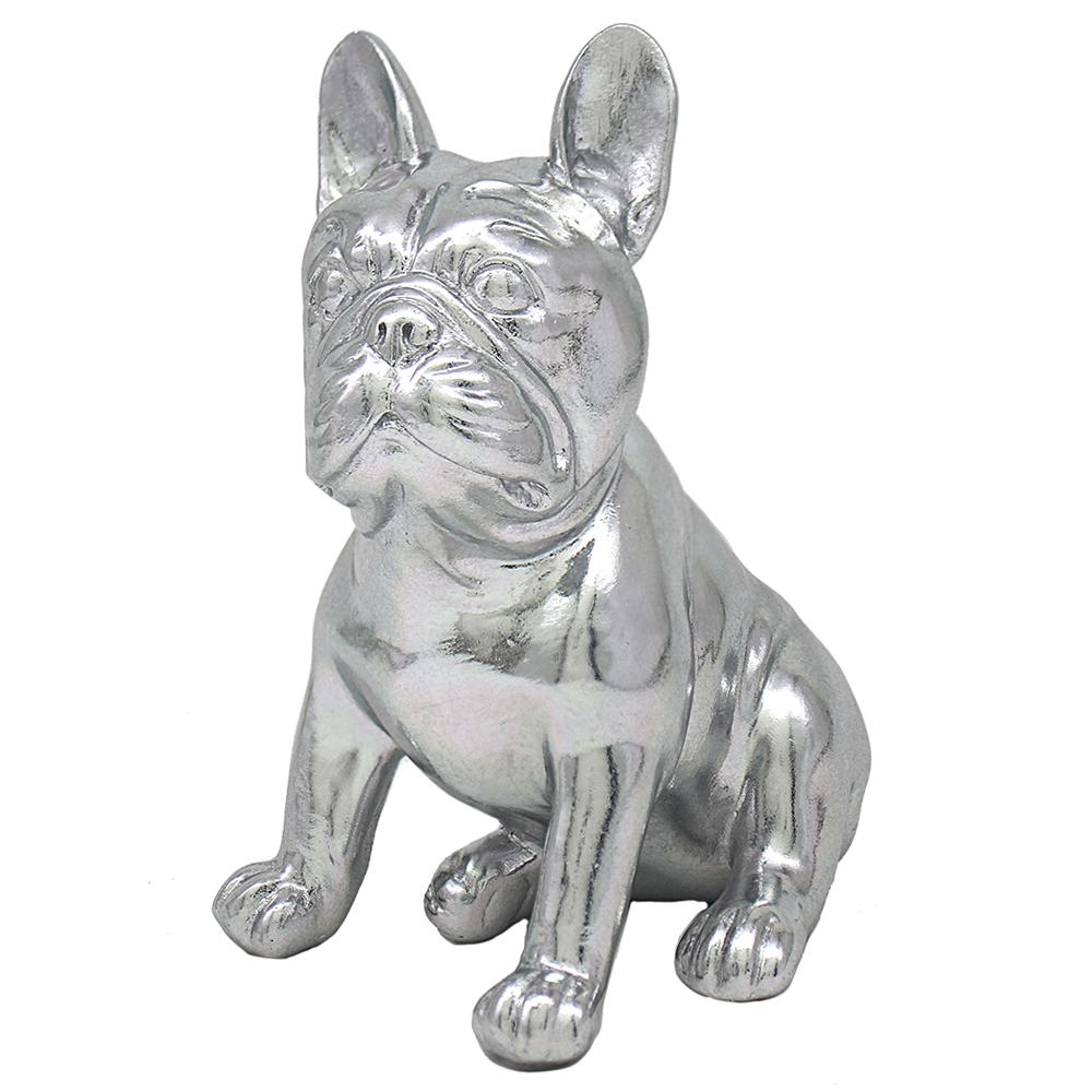 Silver Art Resin Sitting French Bulldog Dog Home Ornament - Bonnypack
