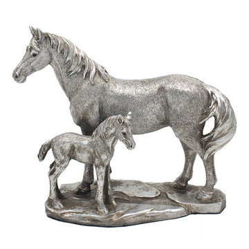 Silver Horse & Baby Foal Reflections Ornament