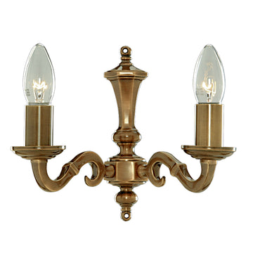 2 Lights Brass Candle Staircase Lobby Wall Mountable Bracket