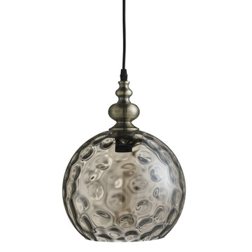 Indiana Globe Ceiling Pendant Light Fitting Dimpled Glass Shade