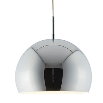 Industrial 30cm Chrome Ball Shade Chandelier Ceiling Pendant Light