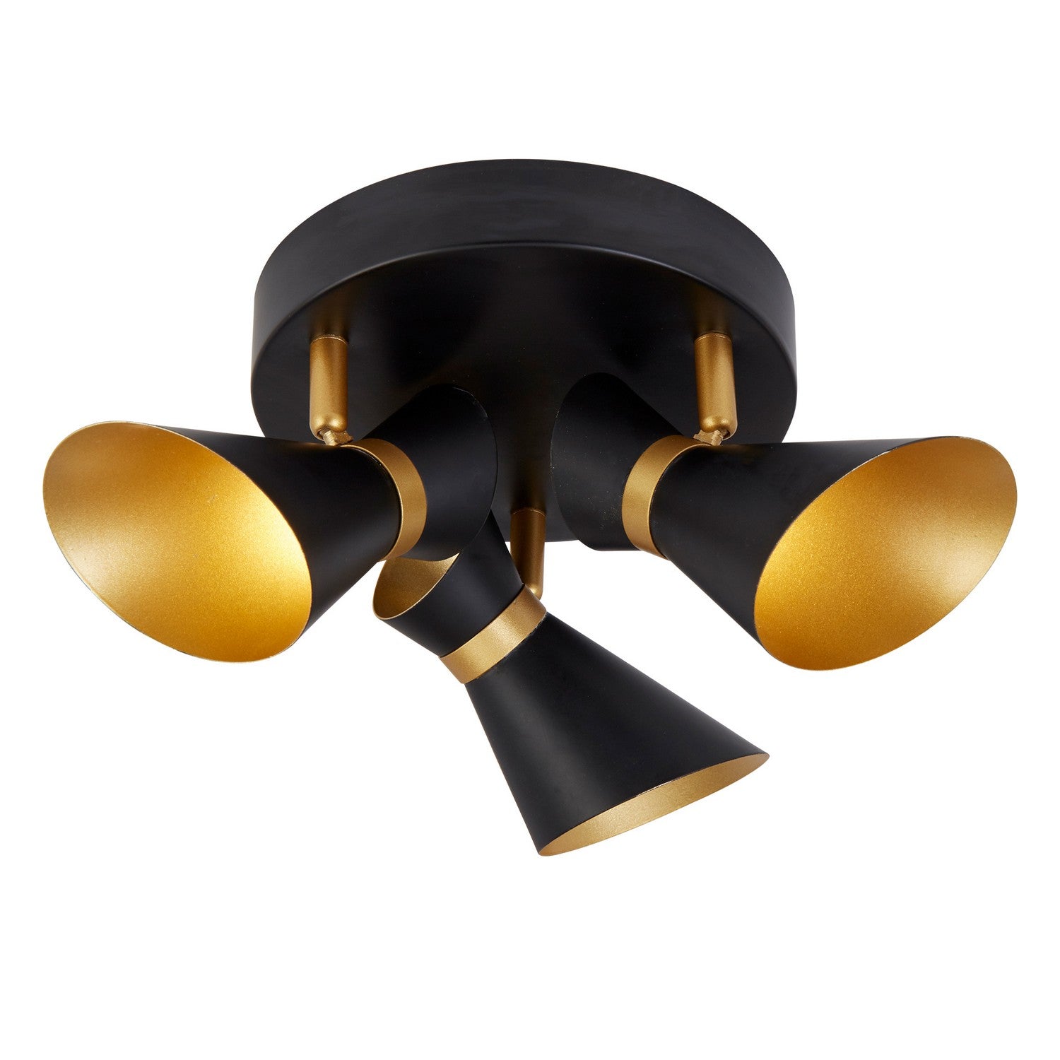 Diablo 3 Light LED Matt Black/Gold Adjustable Head Ceiling Spotlight