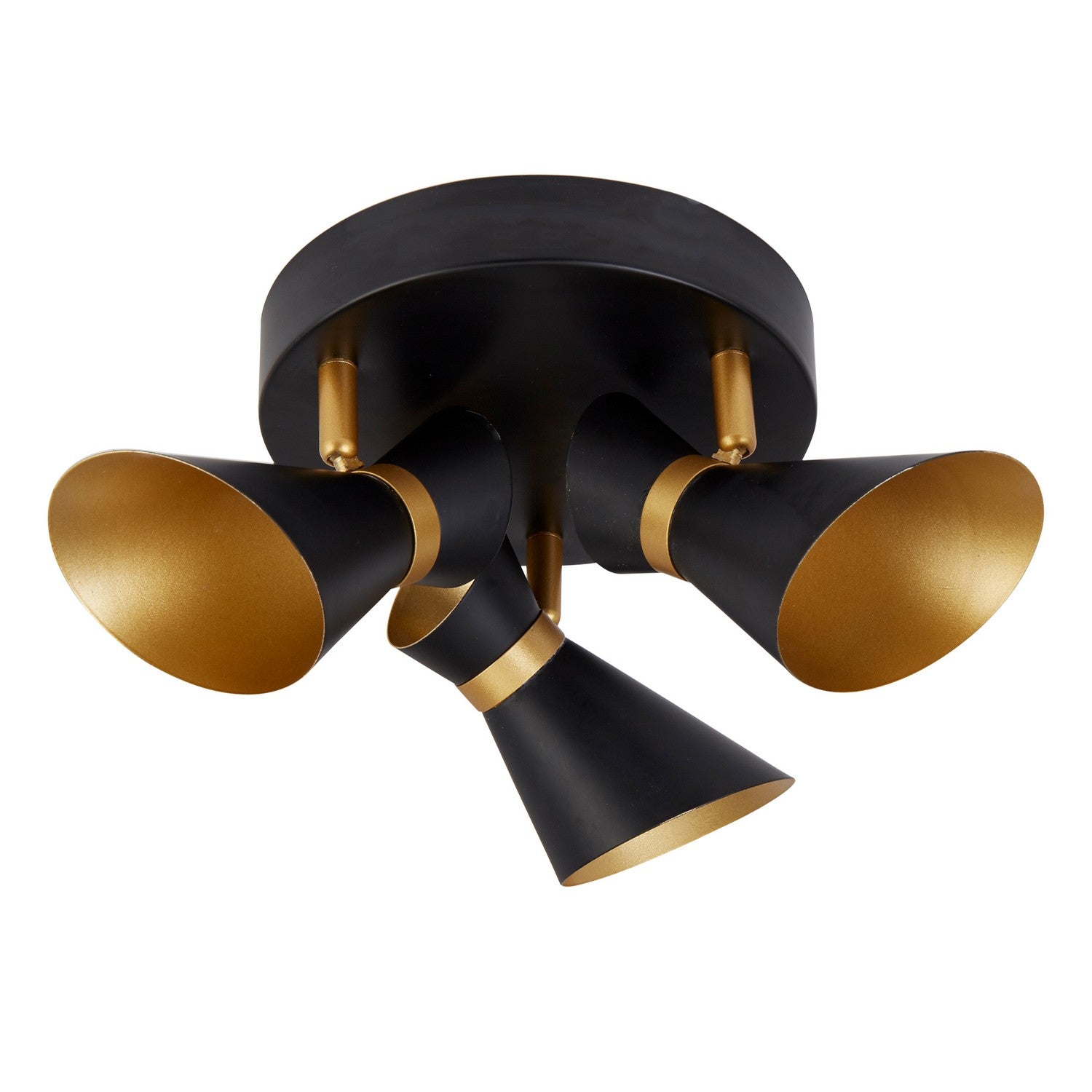 Diablo 3 Light LED Matt Black/Gold Adjustable Head Ceiling Spotlight - Bonnypack