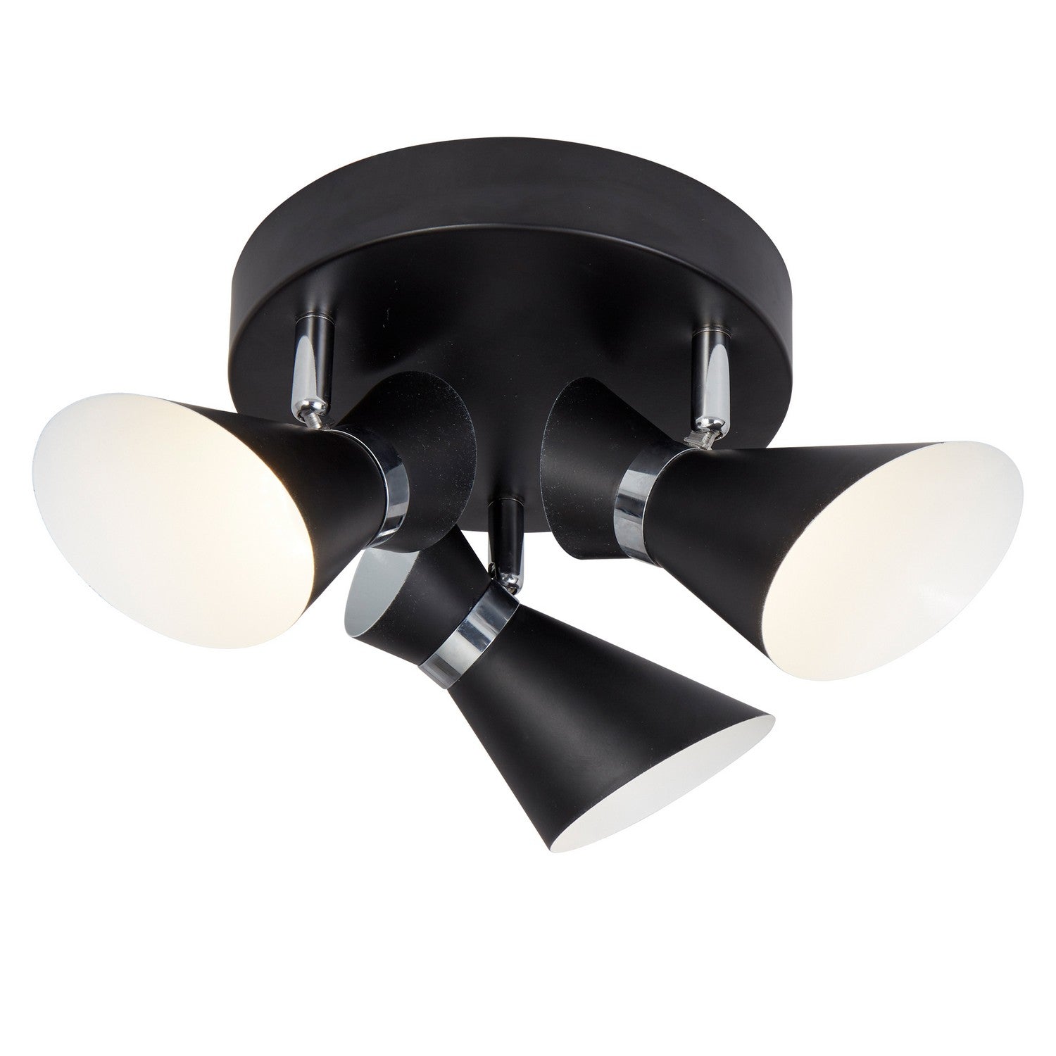 Diablo 3 Lights Matt Black/White Adjustable Head Ceiling Spotlight