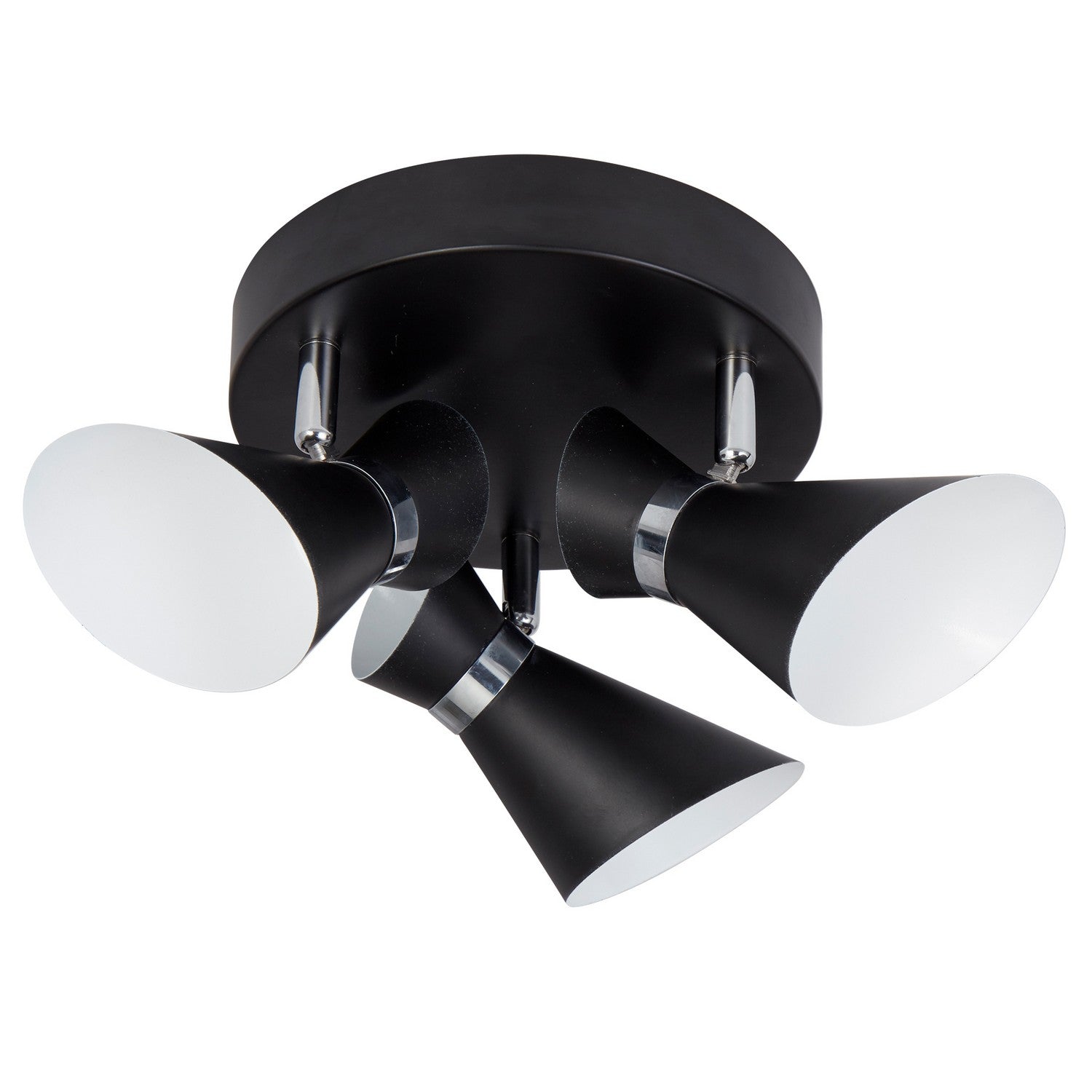 Diablo 3 Lights Matt Black/White Adjustable Head Ceiling Spotlight - Bonnypack