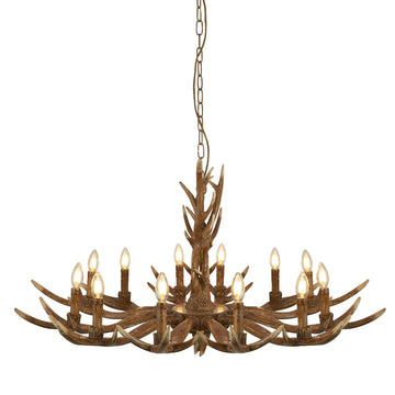 Searchlight Stag 12 Light Antler Pendant Brown