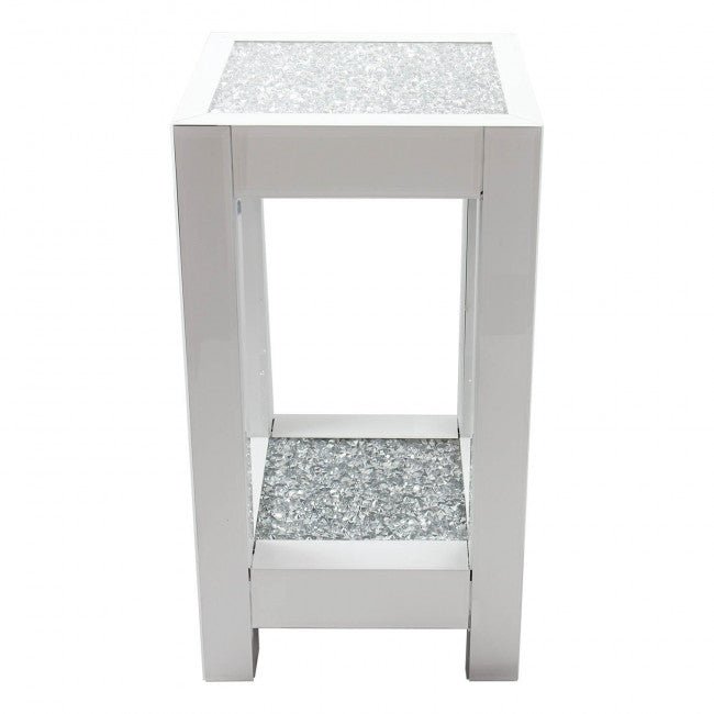 Small Square Crushed Diamond Side Table - Bonnypack