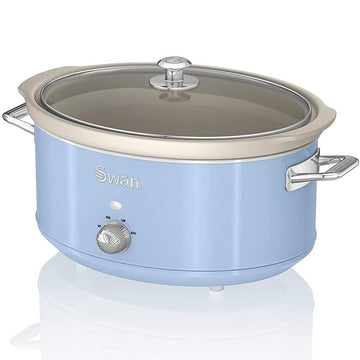 Swan Retro 6.5L Blue Slow Cooker