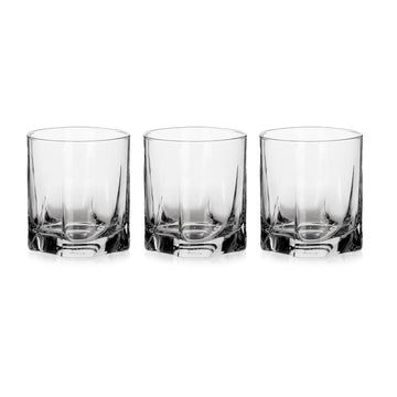 Pasabahce Set of 3 360ml Clear Glass Luna Whisky Glass