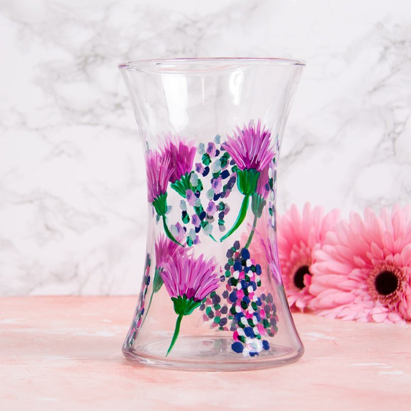 Thistles & Heather Clear Glass Vase - Bonnypack