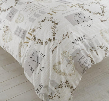 Time to Sleep Double Duvet Cover Bedding Set - Natural