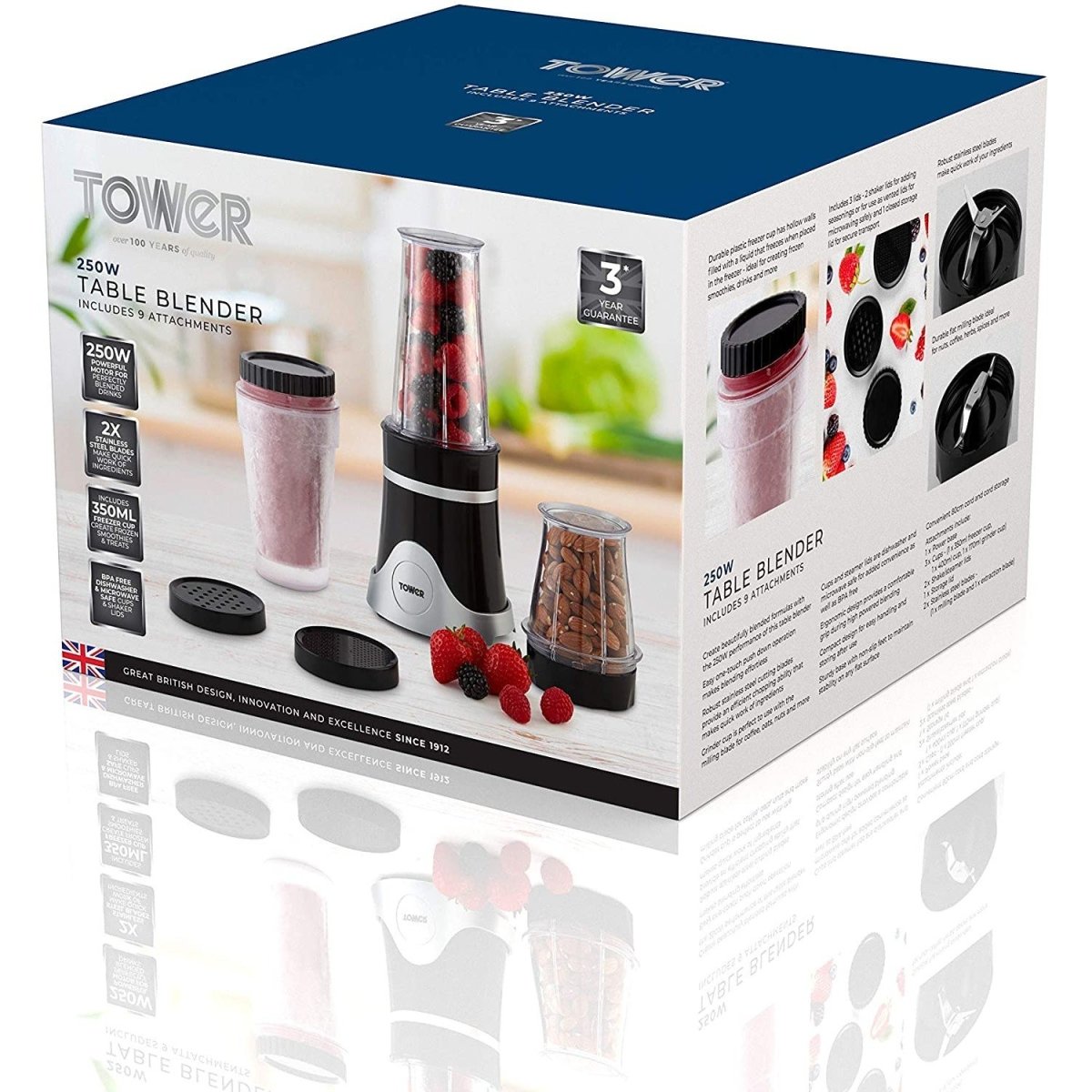 Tower 250W Table Blender with Freezer Cup - Bonnypack