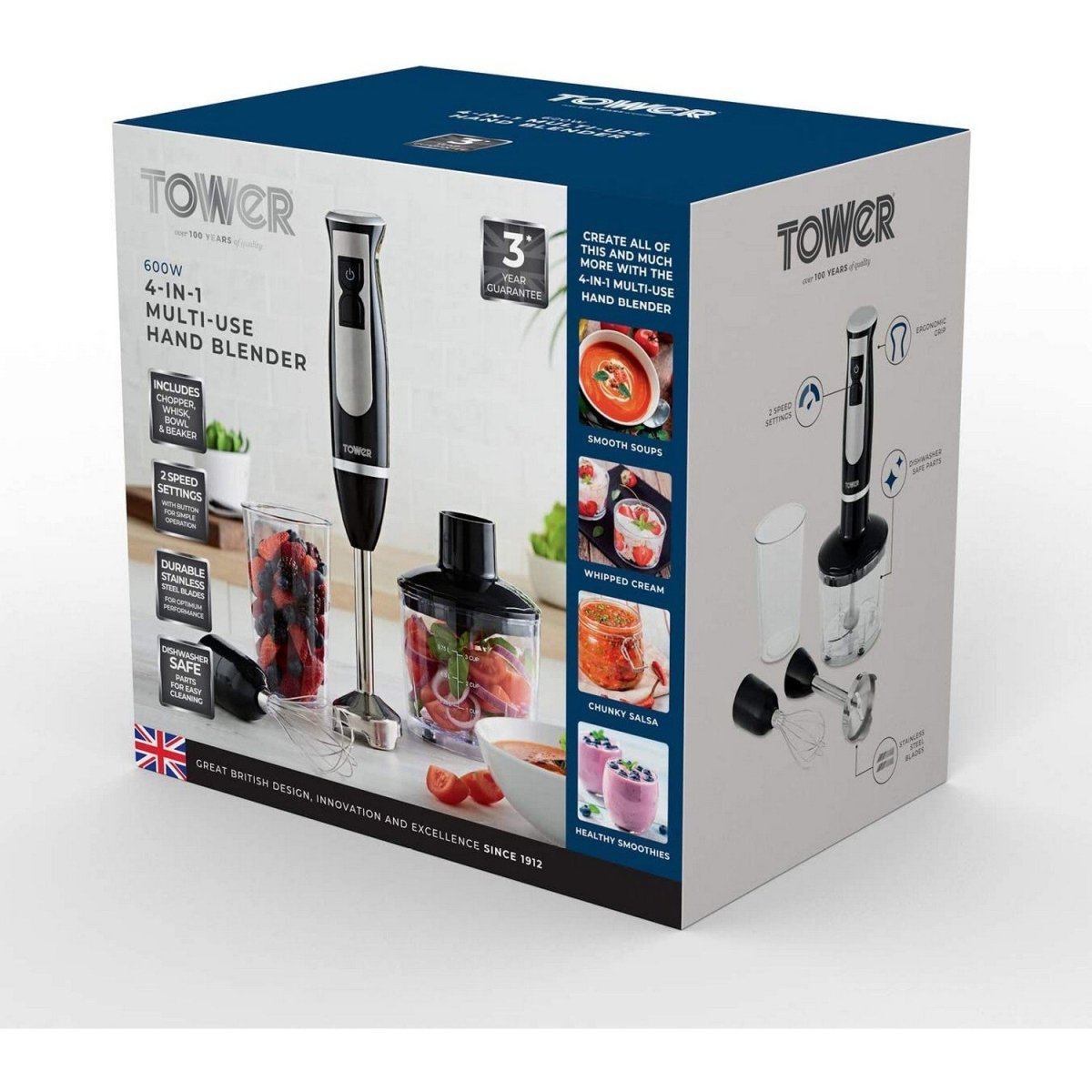 Tower 4in1 Black Stainless Steel Multi-Use Hand Blender - Bonnypack