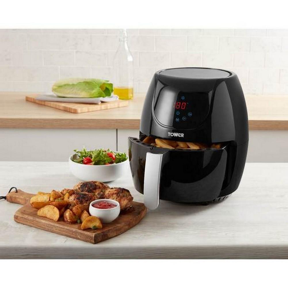 Tower 4L 1400W Vortx Black Digital Air Fryer - Bonnypack