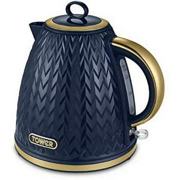 Tower Empire 1.7L 3000W Blue Brass Accents Pyramid Kettle