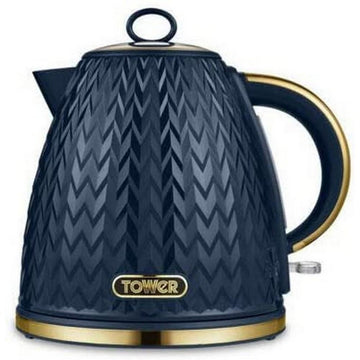 Tower Empire 1.7L 3000W Blue Brass Accents Pyramid Kettle