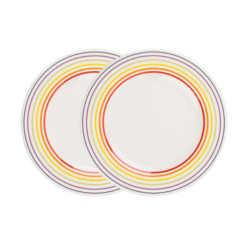 Set Of 2 22cm Earthenware Food Side Plates
