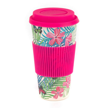 Large Tropical Forest Bamboo Travel Mug