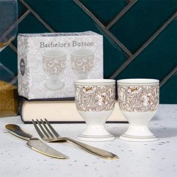 W Morris Bachelors Button Ceramic Breakfast Egg Cups