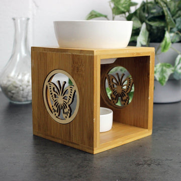 Wax Melt Burner - Zen Bamboo Butterfly 15cm