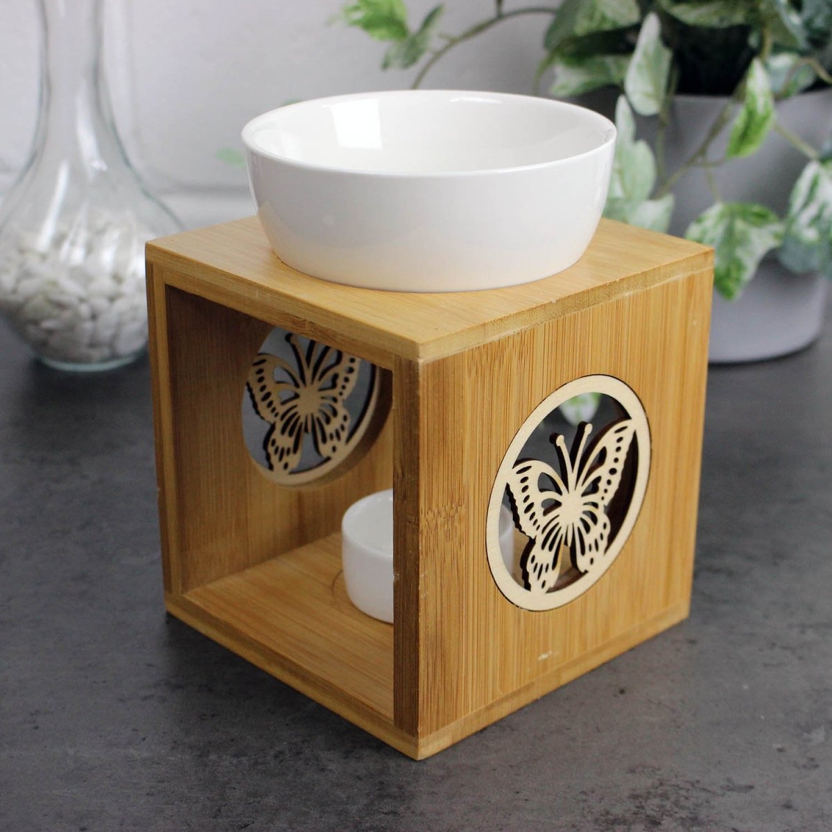 Wax Melt Burner - Zen Bamboo Butterfly 15cm - Bonnypack