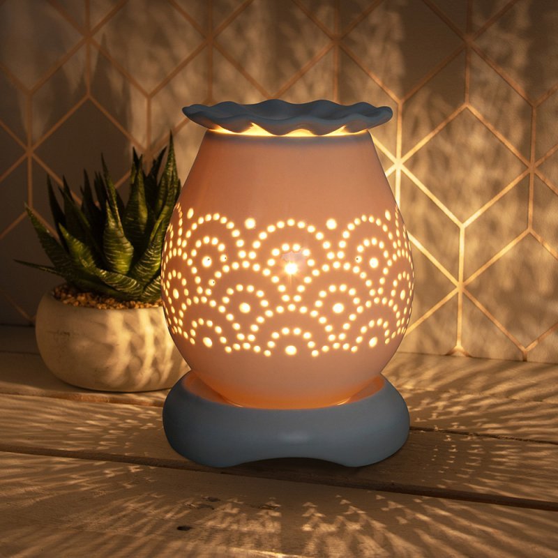 White Fragrance Wax Melt Electric Burner Oval Lamp with Dimmer - Bonnypack