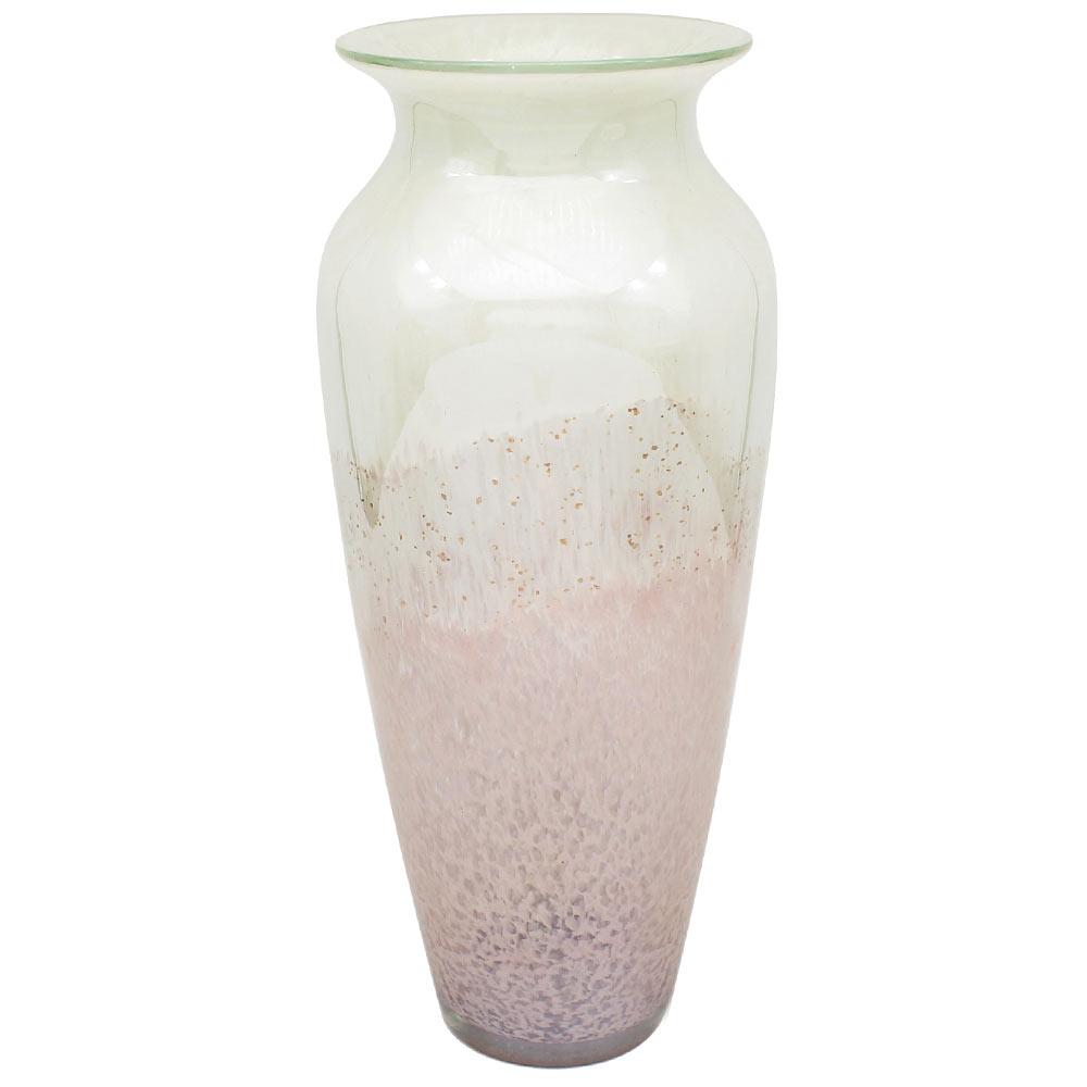 White Glass Vase Vincenza 36x14cm Marble Pink D - Bonnypack