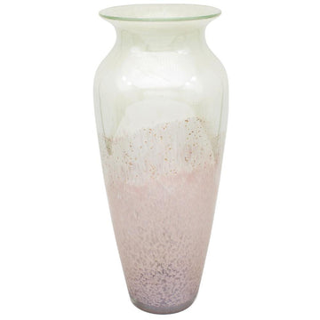 White Glass Vase Vincenza 36x14cm Marble Pink D - Bonnypack