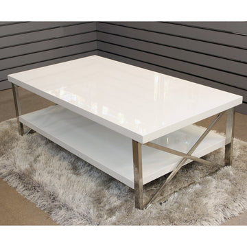 White Gloss 2 Tier Coffee Table