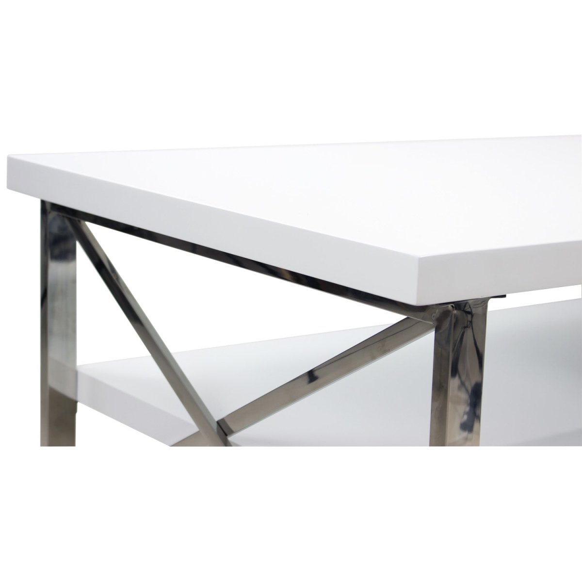 White Gloss 2 Tier Coffee Table - Bonnypack