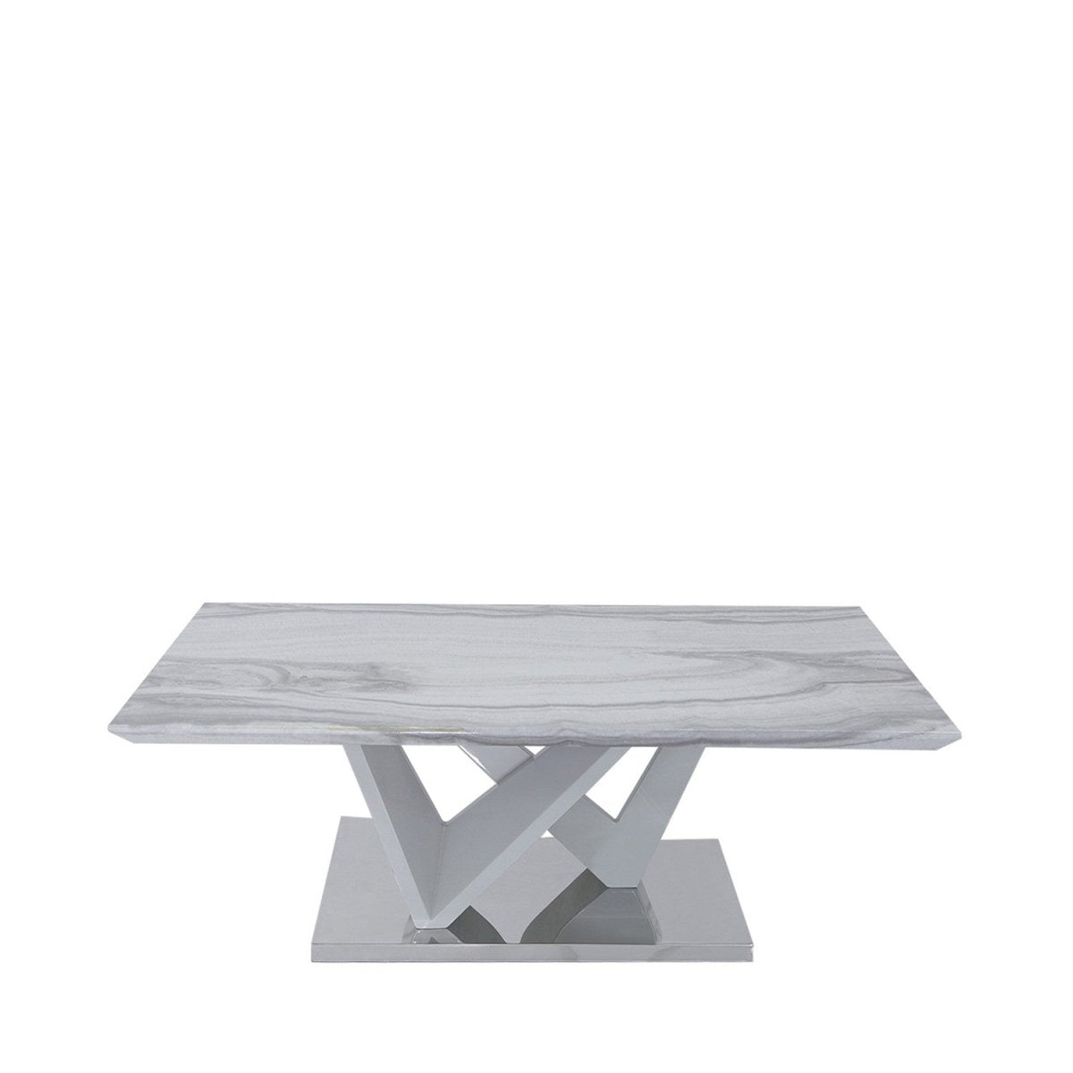 White Marble Effect Geometric Coffee Table - Bonnypack