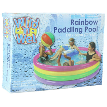 Wild 'n Wet Giant 4 Ring Rainbow Paddling Pool - Bonnypack