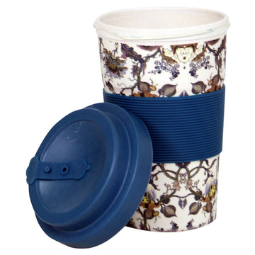 William Morris Anthina Blue 350ml Reusable Bamboo Travel Mug