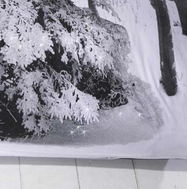 Winter Sparkle Snow Glitter Tree Single Duvet Cover Set - Bonnypack