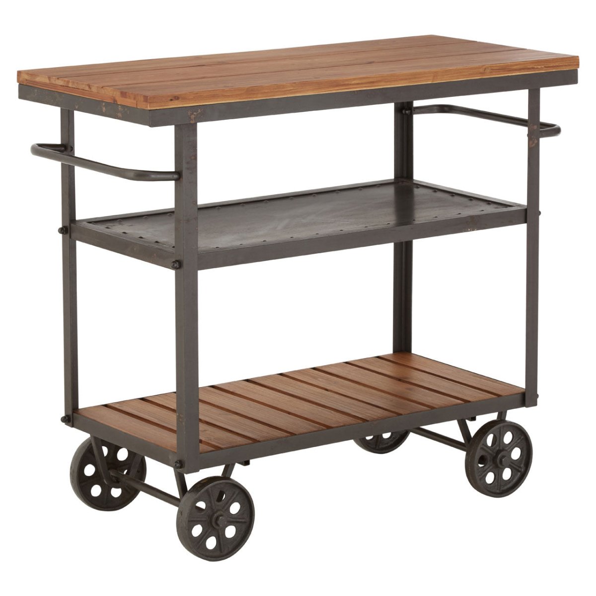 Wooden Foundry Table Cart With Wheels - Bonnypack