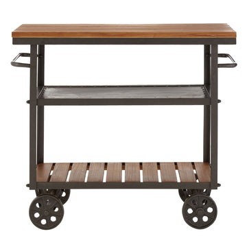 Wooden Foundry Table Cart With Wheels - Bonnypack