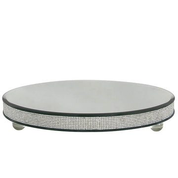 Xl Silver Glitz And Mirror Candle Plate - Bonnypack