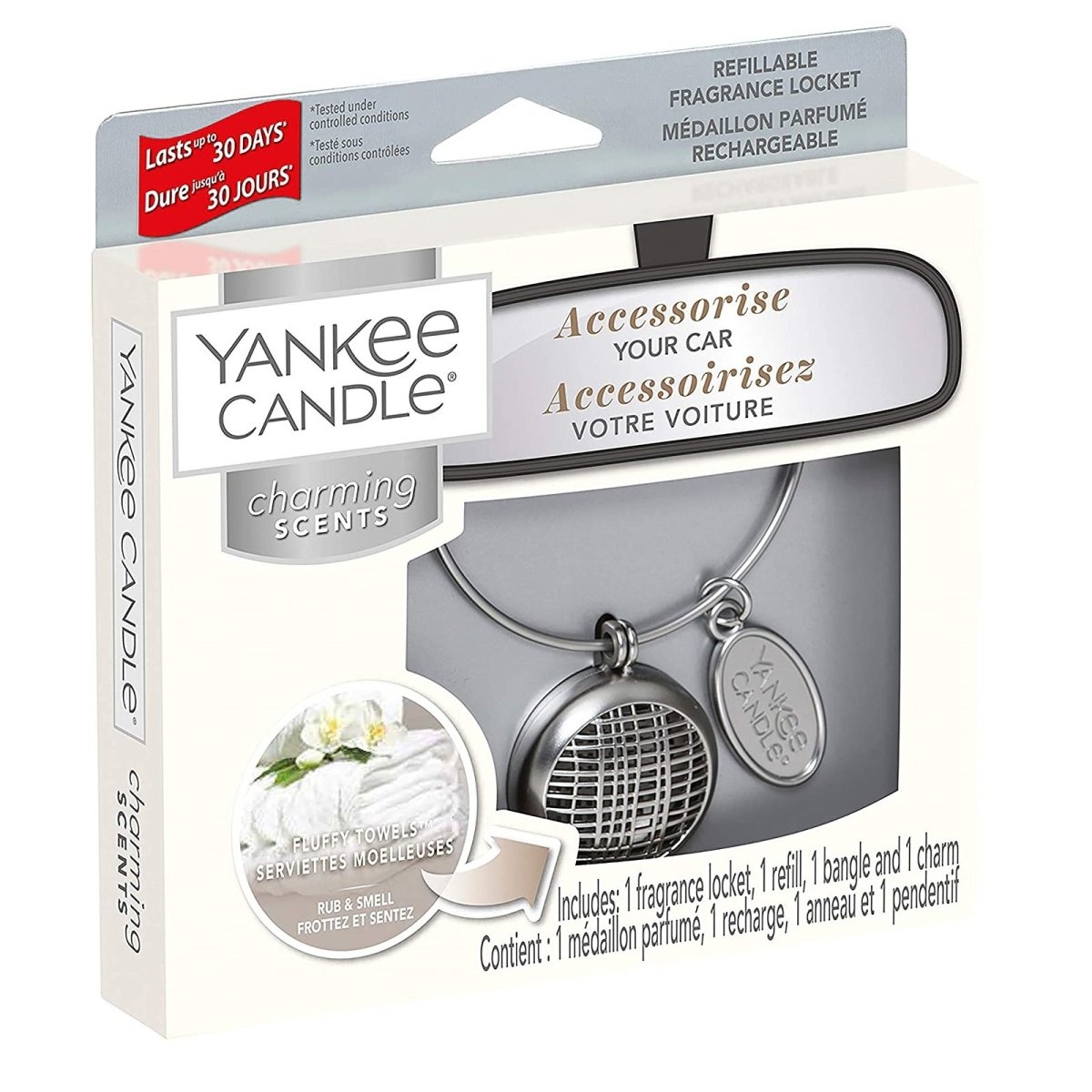 Yankee Candle Car Locket Air Freshener Fluffy Towel Round Linear - Bonnypack