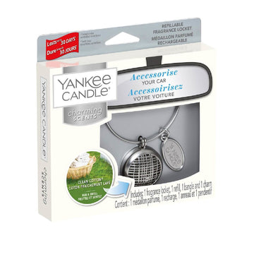Yankee Candle Car Locket Air Freshener Clean Cotton Round Linear