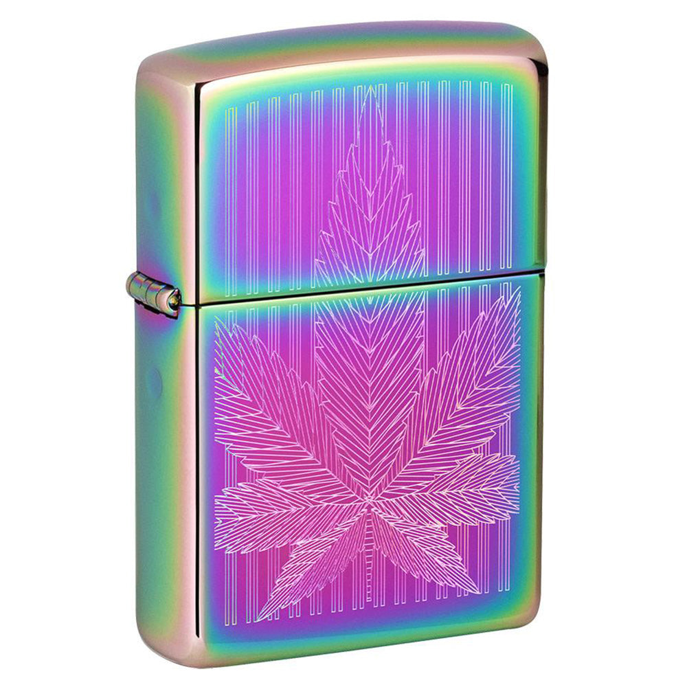 Zippo Multicolour Green Leaf Design Lighter