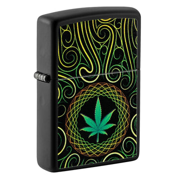 Zippo Cannabis Black Matte Lighter
